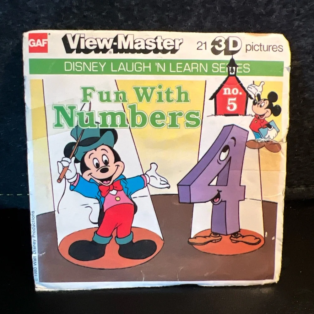 Vintage View-Master Disney Fun with Numbers #5 - 3‎ reels K10 Laugh 'N Learn